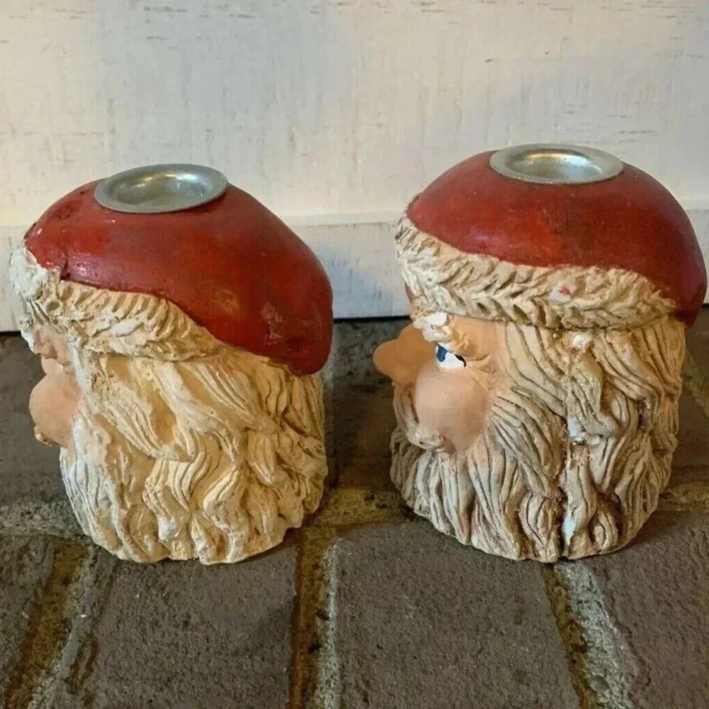 NEW Pair of Classic Santa Christmas Decorative Candle Holder - Picture 3 of 7